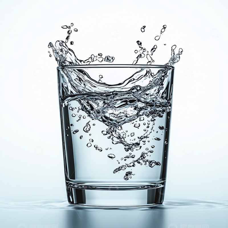 高清大图下载【趣麦麦图】玻璃杯中清澈的水花飞溅