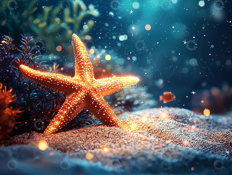 高清大图下载【趣麦麦图】海底发光海星