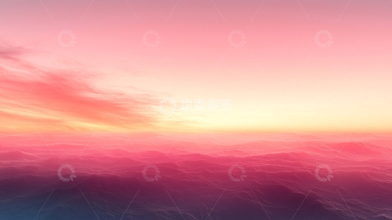 高清大图下载【趣麦麦图】粉色云海日出