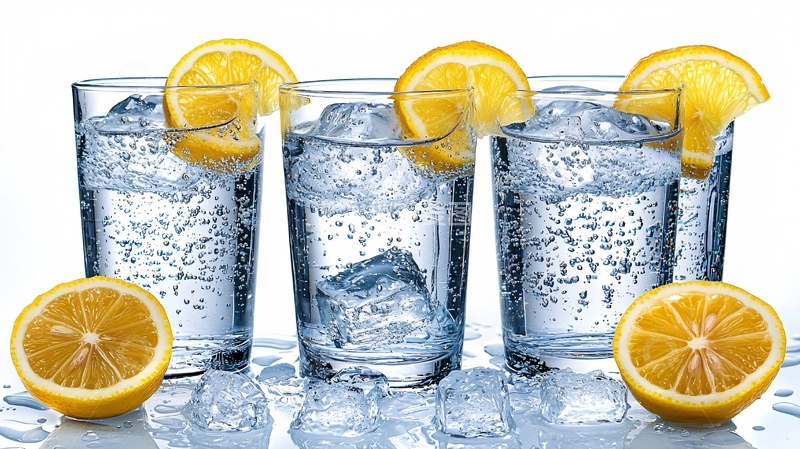 高清大图下载【趣麦麦图】柠檬冰水气泡饮料