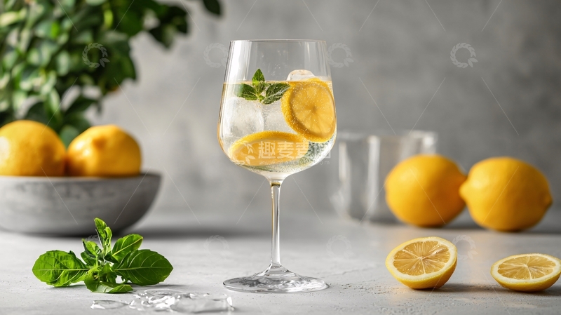 高清大图下载【趣麦麦图】柠檬薄荷饮料