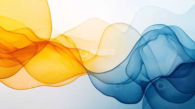 高清大图下载【趣麦麦图】抽象蓝色橙色波浪