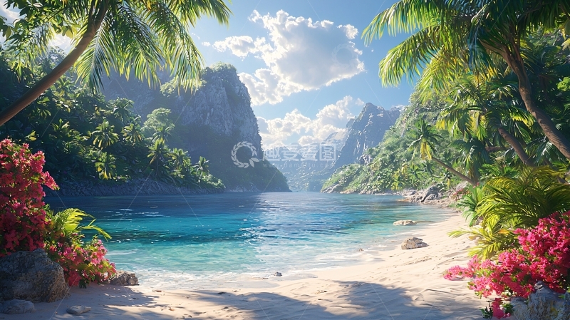 高清大图下载【趣麦麦图】热带海滩峡湾风光
