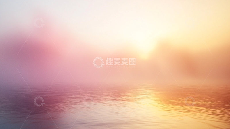 高清大图下载【趣麦麦图】雾气朦胧的日出景色