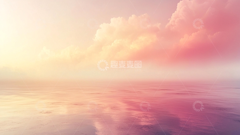 高清大图下载【趣麦麦图】粉色天空云海