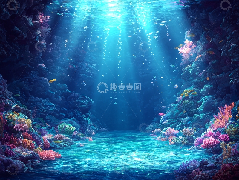 高清大图下载【趣麦麦图】海底世界的光辉景观