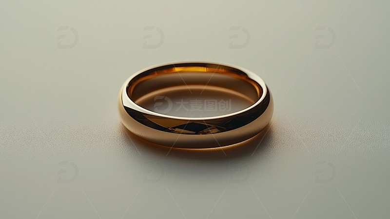 光滑玫瑰金结婚戒指