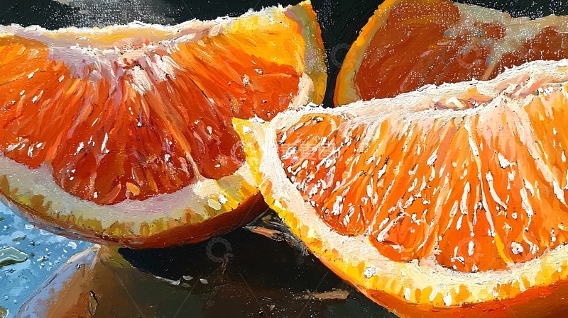 高清大图下载【趣麦麦图】阳光下的橙子切片特写