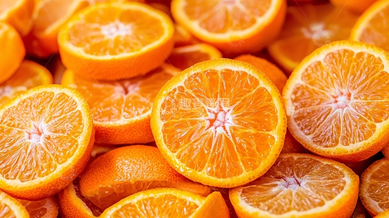 高清大图下载【趣麦麦图】橙子切片堆叠特写