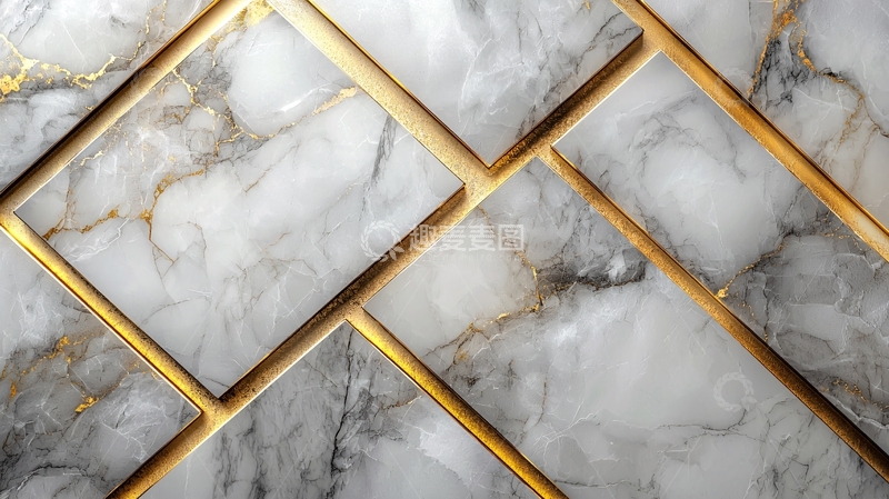 高清大图下载【趣麦麦图】黄金线条大理石瓷砖