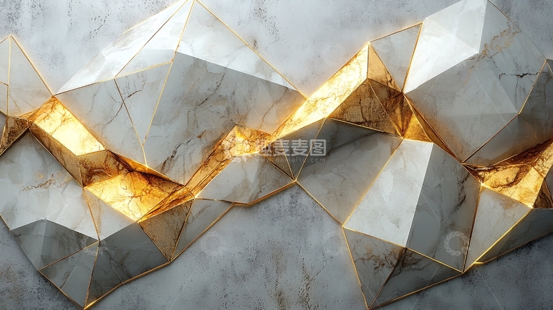 高清大图下载【趣麦麦图】金色几何大理石纹理