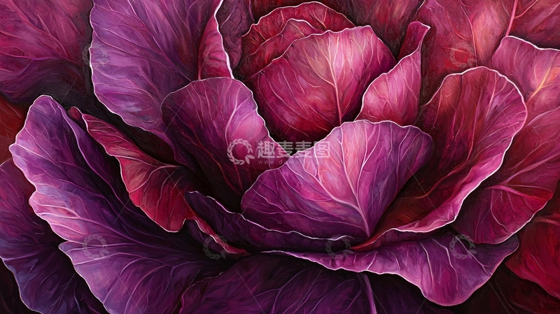 高清大图下载【趣麦麦图】紫色卷心菜特写