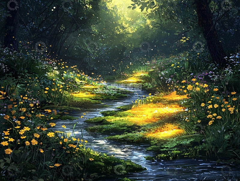 高清大图下载【趣麦麦图】森林小路与阳光