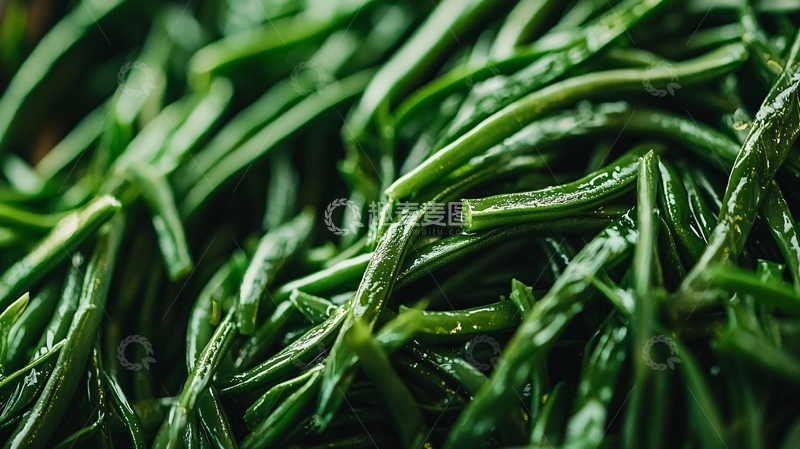 高清大图下载【趣麦麦图】新鲜绿油油的豆角特写