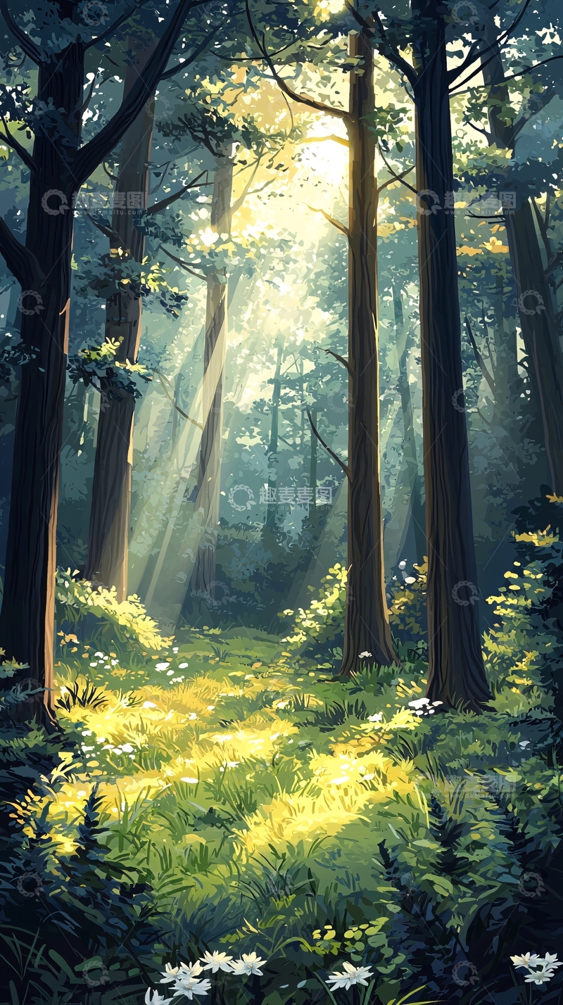 高清大图下载【趣麦麦图】阳光森林小路