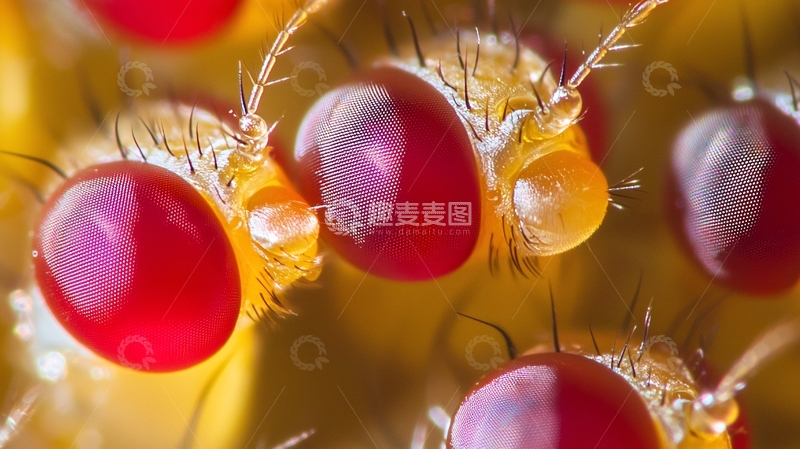 高清大图下载【趣麦麦图】显微镜下的红色果蝇眼睛