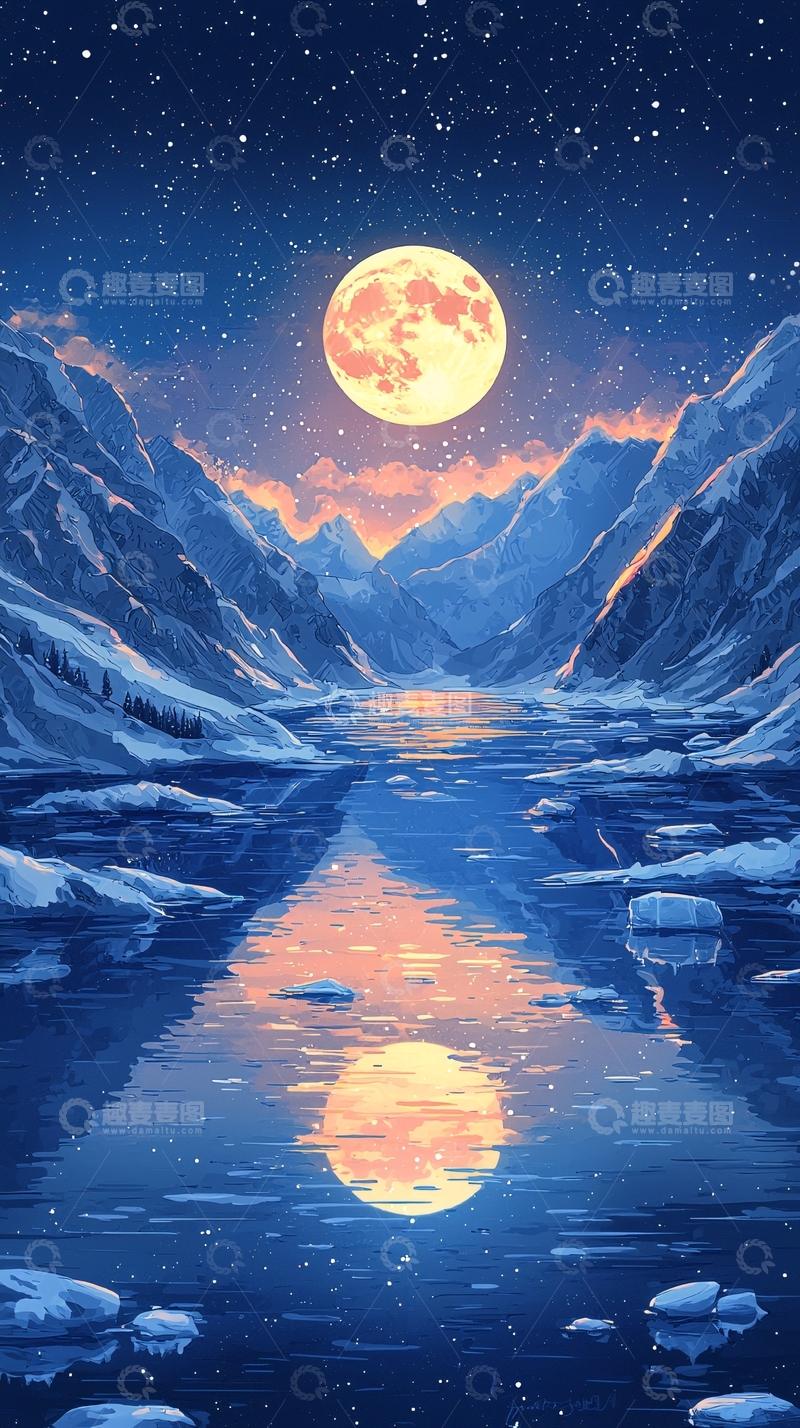 高清大图下载【趣麦麦图】冰雪山谷