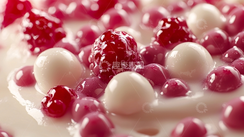 高清大图下载【趣麦麦图】覆盆子白球甜点
