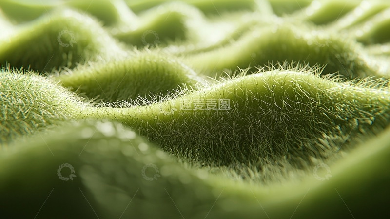 高清大图下载【趣麦麦图】绿绒布柔软起伏纹理