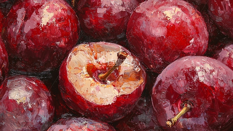 高清大图下载【趣麦麦图】红润饱满的李子特写