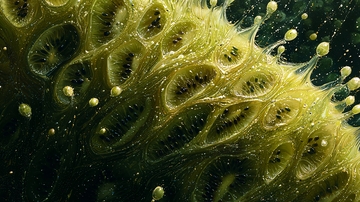 奇异的黄色植物微距特写