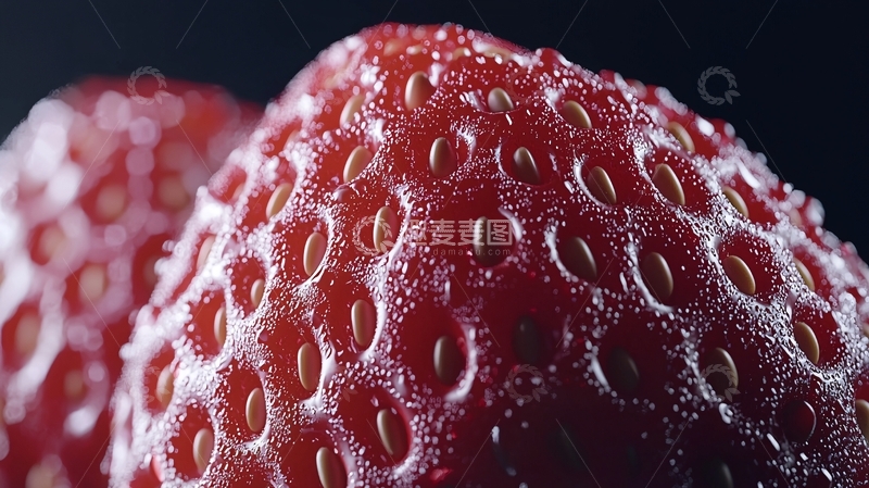 高清大图下载【趣麦麦图】红润饱满的草莓特写