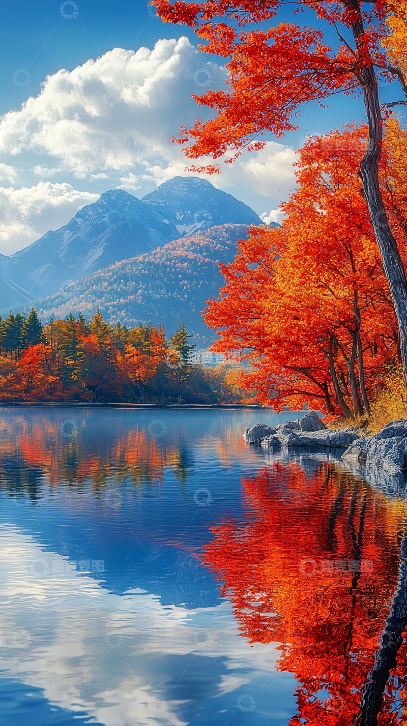 高清大图下载【趣麦麦图】秋日湖光山色