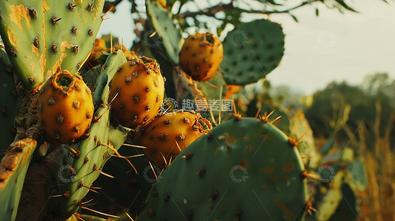 高清大图下载【趣麦麦图】仙人掌果实特写