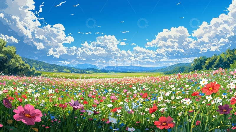 高清大图下载【趣麦麦图】彩色花田