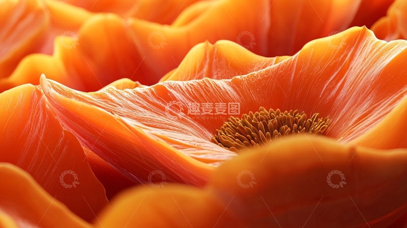 高清大图下载【趣麦麦图】橙色罂粟花特写