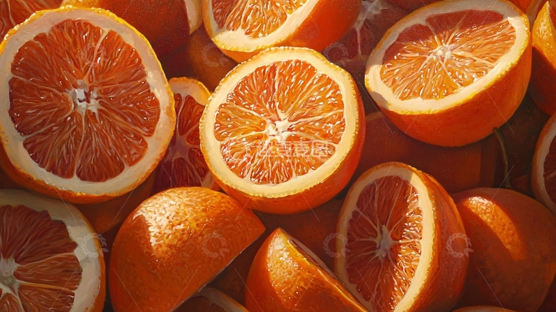 高清大图下载【趣麦麦图】阳光下的橙子切片