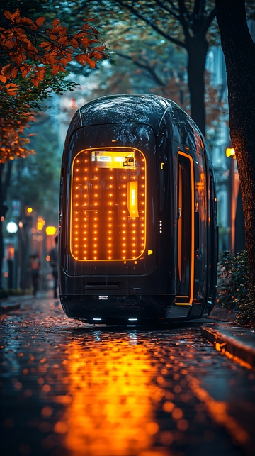 未来感十足的黑色胶囊型车辆