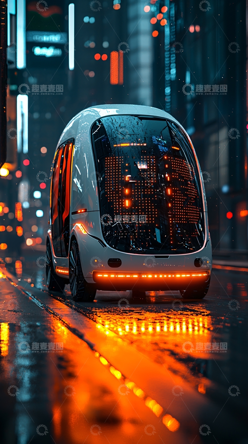 高清大图下载【趣麦麦图】未来感自动驾驶汽车
