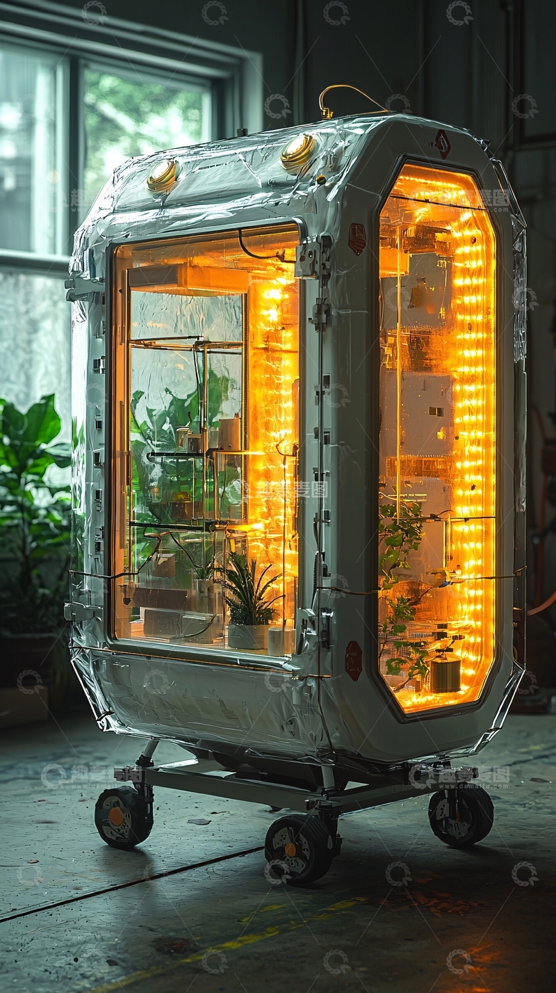 高清大图下载【趣麦麦图】未来科技感植物培养箱