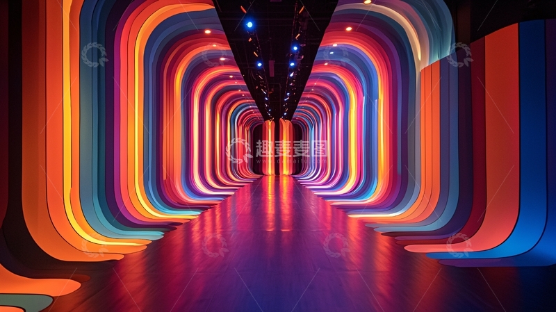 高清大图下载【趣麦麦图】彩色光影隧道