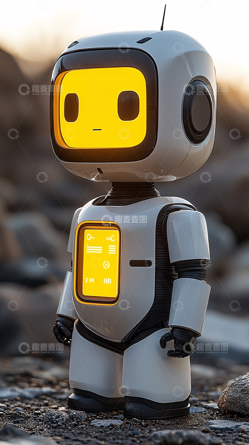 高清大图下载【趣麦麦图】可爱小机器人