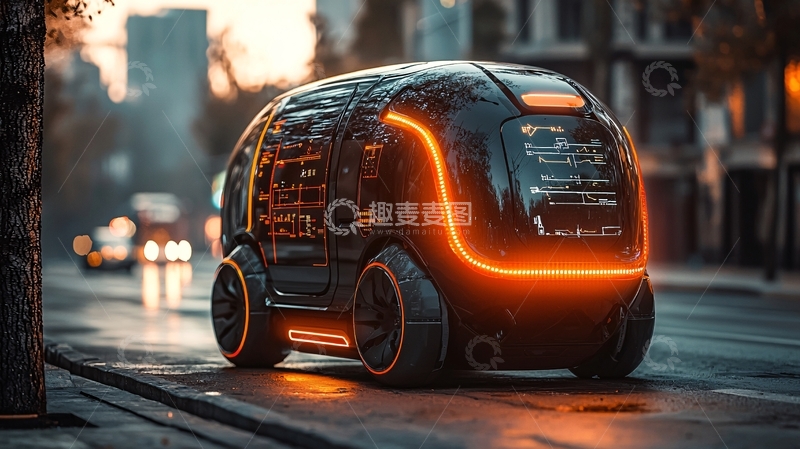 高清大图下载【趣麦麦图】未来感自动驾驶小车