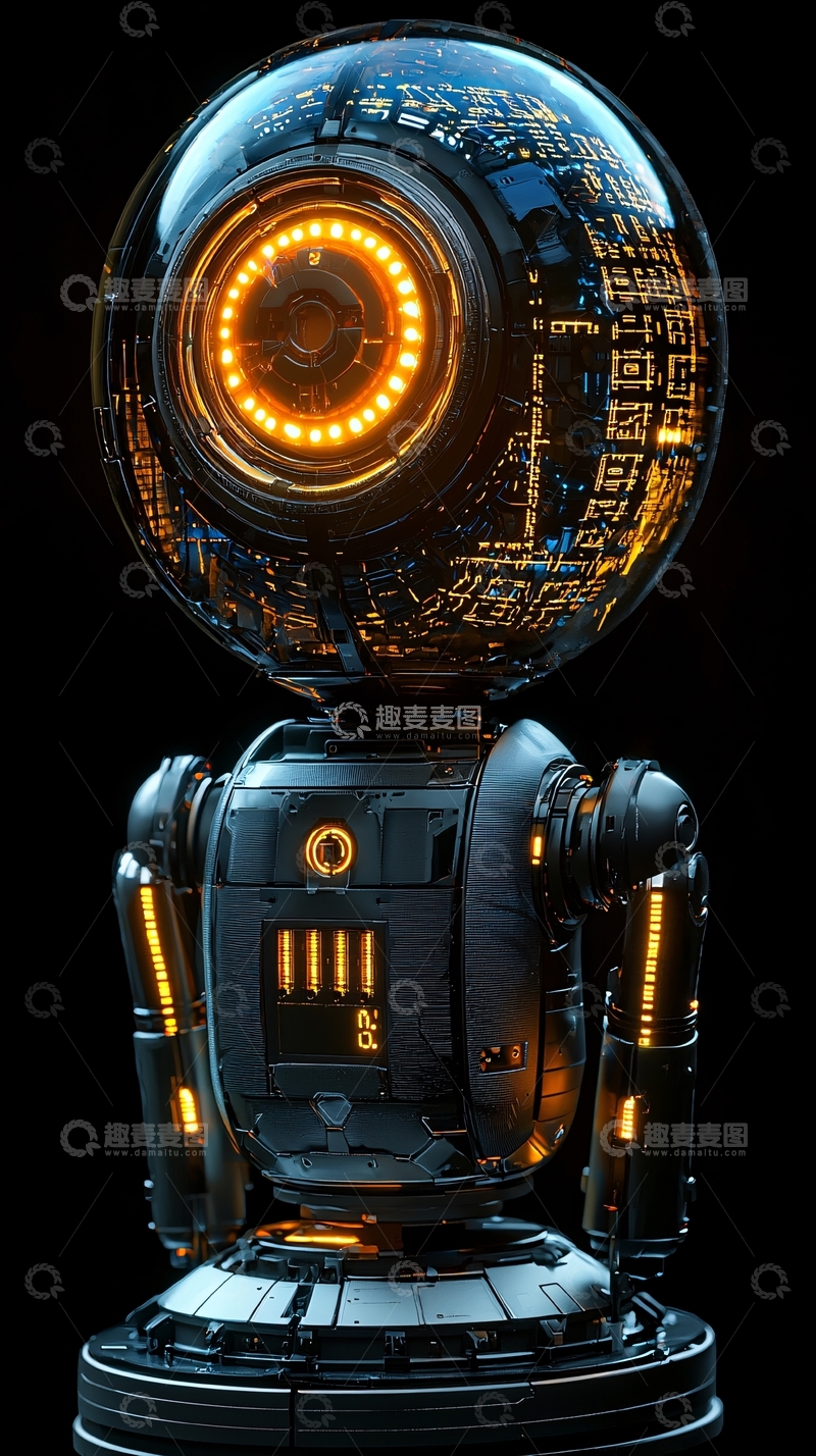 高清大图下载【趣麦麦图】科幻球形机器人