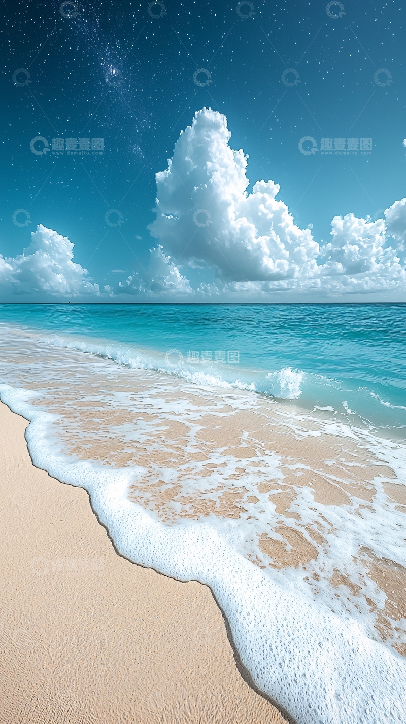 高清大图下载【趣麦麦图】海滩星空
