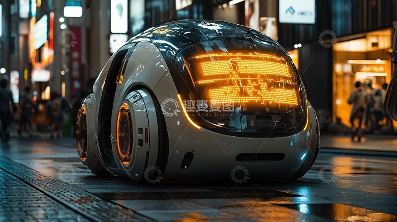 高清大图下载【趣麦麦图】未来城市自动驾驶汽车
