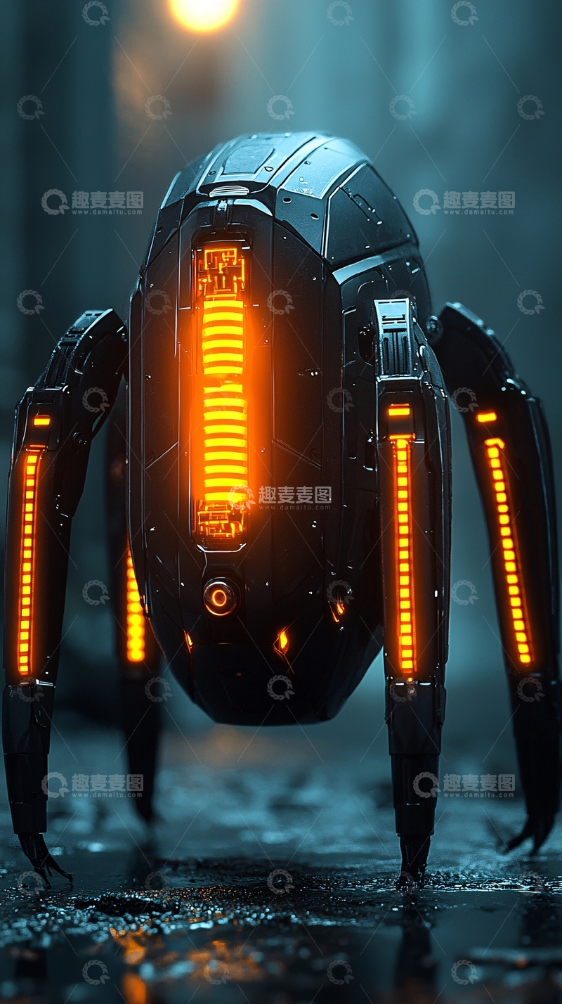 高清大图下载【趣麦麦图】未来感机械蜘蛛机器人