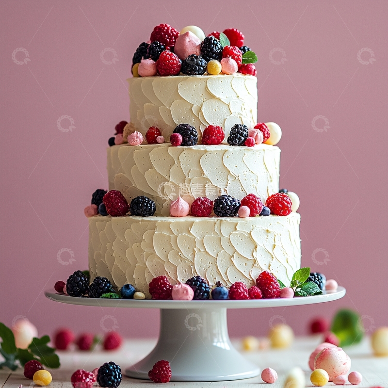 高清大图下载【趣麦麦图】奶油蛋糕和浆果
