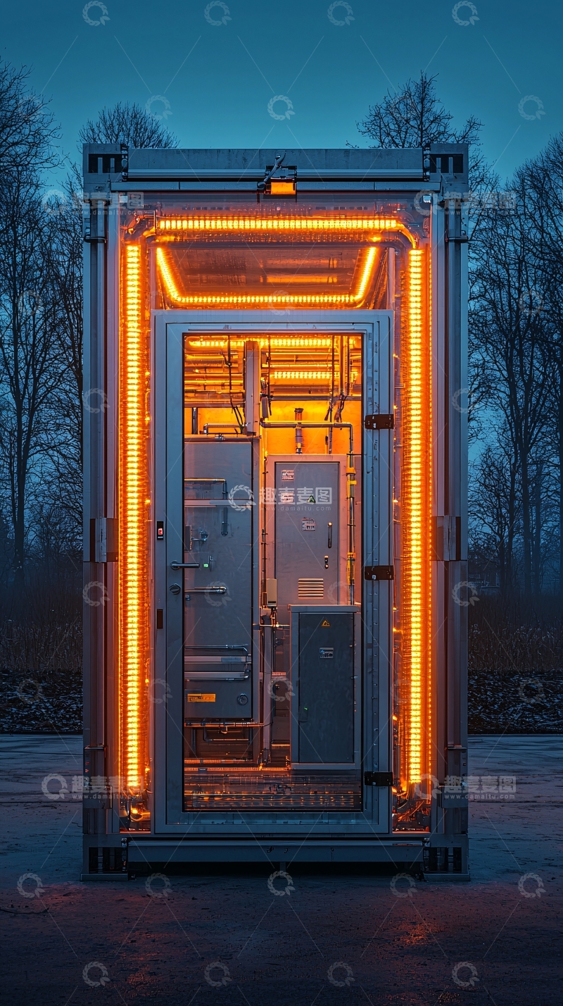 高清大图下载【趣麦麦图】夜晚集装箱数据中心