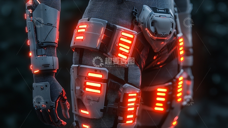 高清大图下载【趣麦麦图】未来科技感女战士护腿