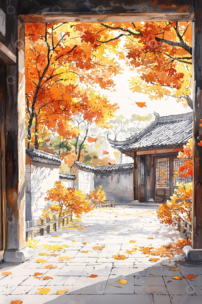 高清大图下载【趣麦麦图】秋日古建筑