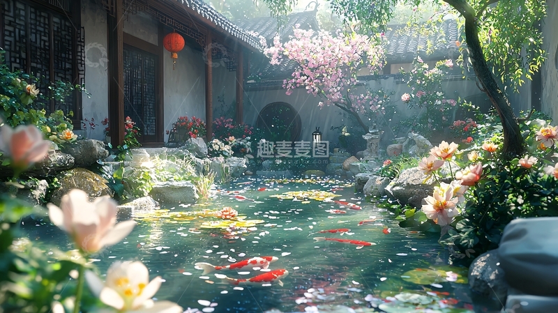 高清大图下载【趣麦麦图】中式庭院