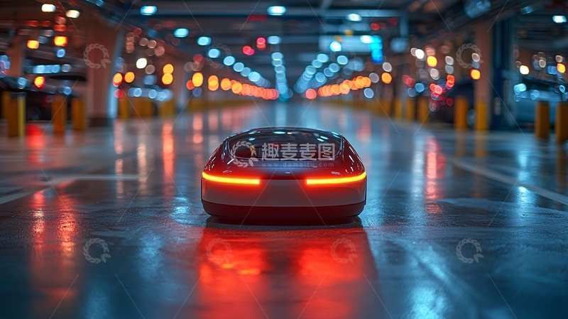 高清大图下载【趣麦麦图】自动驾驶汽车泊车入库