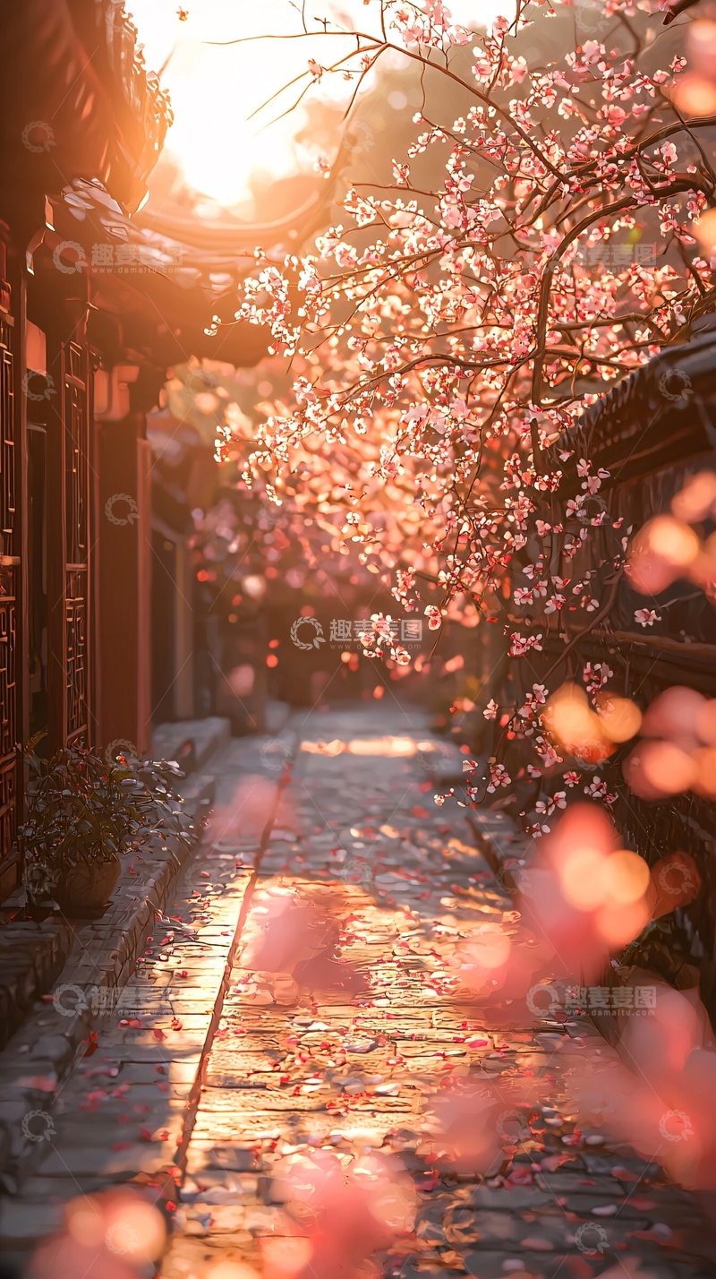 高清大图下载【趣麦麦图】古风庭院盛开的梅花