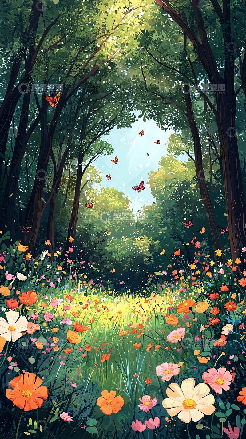 高清大图下载【趣麦麦图】森林花海