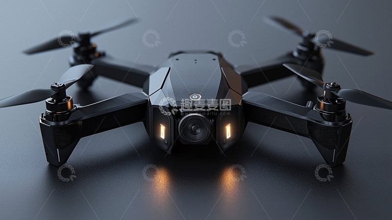 高清大图下载【趣麦麦图】黑色无人机特写